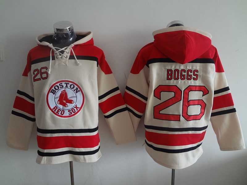 Boston Red Sox #26 Wade Boggs Cream Sawyer Hooded Sweatshirt MLB Hoodie,We sell and wholesale Boston Red Sox #26 Wade Boggs Cream Sawyer Hooded Sweatshirt MLB Hoodie on line form chian!